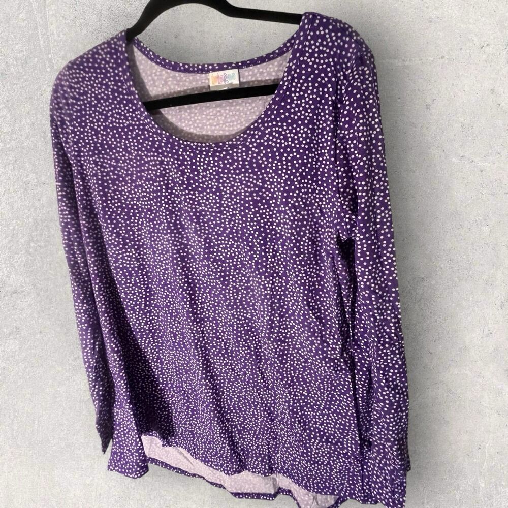 LuLaRoe Lynnae Long Sleeve-Size Large And Small- Purple And White Polka Dot-NWT